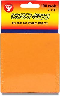 Hygloss Products Cards, 3" x 3" Size, Electric Orange (42503)