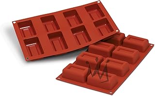 Silikomart Professional SF090 Silicone Mold, Ingot 2.43 Ounce, 2.93 Inch x 1.87 Inch x 1.10 Inch High, 8 Cavities