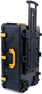Black & Yellow Pelican 1650 case with Grey CVPKG dividers & mesh lid Organizer.