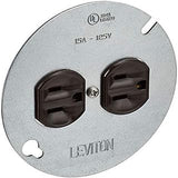Leviton 15 Amp 125 Volt, Duplex Receptacle, with 4" Metal Cover, Residential Grade, Grounding, 1228, Brown