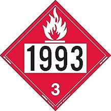 Labelmaster Z-IDF UN 1993 Flammable Liquid Hazmat Placard, Permanent Vinyl (Pack of 25)