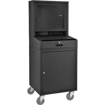 Mobile Security LCD Computer Cabinet Enclosure by Global Industrial – Alloy Steel, Black, Model 239115BKA