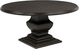 Furnifact Rubberwood Veneer Round Dining Table with Pedestal Base, Wood Dining Table for 6, Dark Cocoa