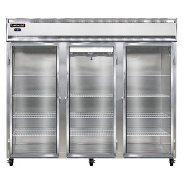 3RE-SS-GD Extra-Wide Three Section Reach In Glass Door Refrigerator by Continental Refrigerator – Commercial Grade