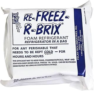 Polar Tech RE-FREEZ-R-BRIX RB15 Foam Refrigerant Packs, 15oz Capacity (Case of 12)