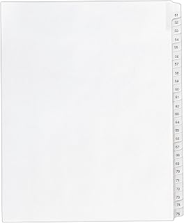 Avery Legal Exhibit Dividers, Side Tab, 51-75 Numbered, 1 Set