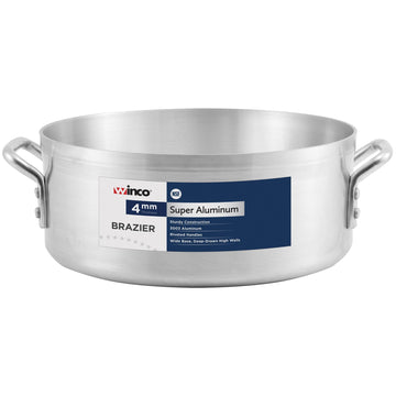 USA Super Aluminum Braizer by Winco – 28 Quarts, Aluminum, Metallic, Model AXBZ-28