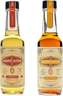 Scrappy's Bitters Set - Fire Tincture Habanero & Black Lemon | 5 oz Bottles | Organic Ingredients, No Artificial Flavors or Chemicals | Made in the USA