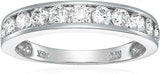 1 cttw to 2 cttw White Diamond Wedding Band for Women 14K Gold Channel Set, Size 4.5-10