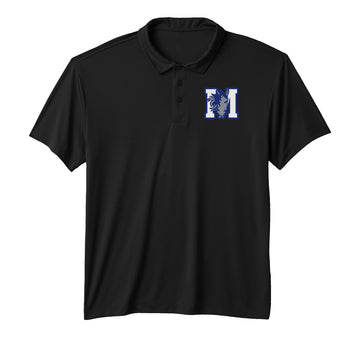 Curtis-Tufts M Mustang Performance Polo Shirt by Curtis-Tufts High School, Medford, MA 02155 – Polyester, Parent, Model MSTHFM45KG4