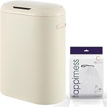 happimess 13.2 Gal Oval Motion Sensor Trash Can, Limestone Beige