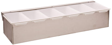 () 6 Compartment Condiment Dispenser S/S- (2) Pack by Winco – Small, Plastic, Silver, Pack of 2, Model CDP-6