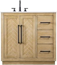 Elegant Kitchen and Bath 36" Single Bathroom Vanity in Linen Oak