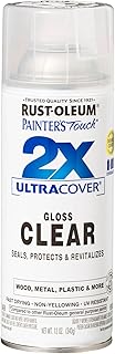 Rust-Oleum Painter's Touch 2X Ultra Cover Spray Paint, Gloss Clear | Indoor and Outdoor Surfaces (Metal, Wood, Plastic), Fast Dry, Durable, Sprays from Any Angle, Comfort Tip, Oil Based