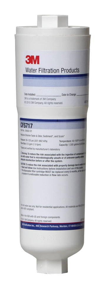 CFS717 In-Line Beverage Filter Cartridge by 3M – 1500 gallons, Activated Carbon, Polypropylene, White, Model 5560215