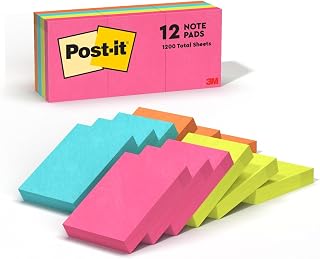 Post-it Notes, 1.38 x 1.88 in, Poptimistic Collection, 12 Pads