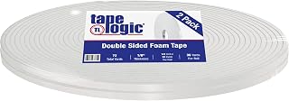 Aviditi Tape Logic Heavy-Duty Double Sided Foam Mounting Tape, 1/2 Inch x 36 Yards, 1/8 Inch Thick, White - for Joining, Crafts, Home and Office Use (2 Rolls)