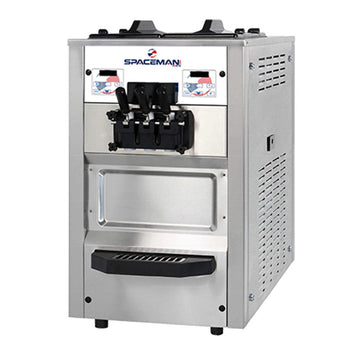 6235-C Two Flavor/Twist Air Cooled Gravity Countertop Soft Serve Ice Cream Machine (2) 12.7 Quart Hoppers by Spaceman – 12.7 quarts, Model 6235H