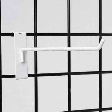 8" White Gridwall Hooks by HUBERT – Model GH8W