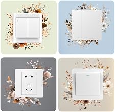 4 Pcs Eucalyptus Leaf Light Switch Wall Stickers, Green Plant Switch Panel Decals, Removable Botanical Wall Art for Bedroom, Living Room & Home Decor (Mix B)