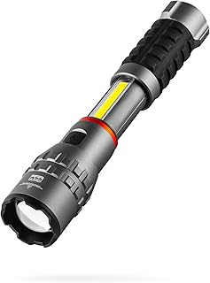 NEBO SLYDE King 4K Flashlight | Powerful 4000 Lumen LED Flashlight & 1000 Lumen COB Work Light, USB Rechargeable, IPX7 Waterproof, Magnetic Base, Zoomable, Super Bright Tactical Handheld Light - Gray