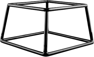 Elite Global Solutions 7" x 6" Black Rubber Coated Steel Pedestal | Dishwasher safe, Elevate display, Non-slip rubber coating