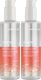 Joico YouthLock Blowout Crème Formulated With Collagen|Youthful Body & Bounce|Strengthen & Protect|Reduce Breakage & Frizz|Soften & Detangle|Boost Shine|Sulfate Free|With Arginine|6 Fl Oz (Pack of 2)