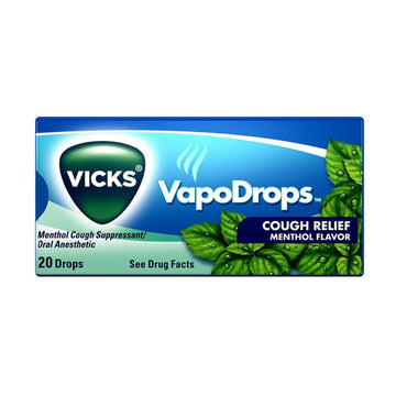 VapoDrops Menthol Cough Drops (20 Drops) 2-Pack by Vicks – Pack of 2