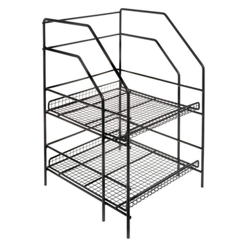Wire Cereal Box Display - Black by HUBERT – Medium (9-10 inches), Carbon Steel, Black