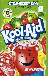 Kool-Aid Strawberry Kiwi Flavored Unsweetened Caffeine Free Powdered Drink Mix (0.17 oz Packet)