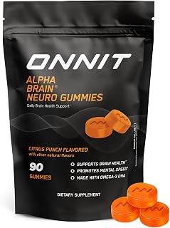 ONNIT Alpha Brain Neuro Focus Gummies, Omega-3 Brain & Eye Support, 90 Ct