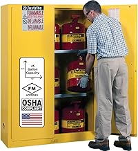 Justrite 45 Gallon Manual Close Flammable Storage Cabinet, 18 Gauge Steel