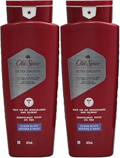 Old Spice Ultra Smooth Moisturizing Face & Body Wash, Clean Slate, 16 Ounce / 473 ml (Pack of 2)