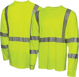Pyramex Workwear Pullover Long Sleeve HI VIS Lime ANSI Type R Class 3 Size Medium