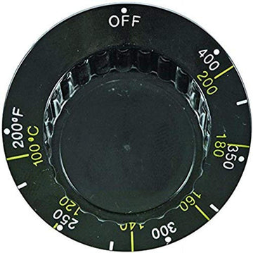 Knob,Thermostat W/Off200-400F100 - Genuine OEM Replacement Part by Pitco – Black, Model PP10539