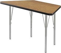 Correll 24x48 Top Bar Stool/Standing Height Trapezoid Activity Table in Oak