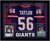Lawrence Taylor Autographed/Signed New York Framed Blue Football Jersey