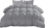 3pc Pinch King Size Comforter Set All-Season 500 GSM 800 Thread Count 100% Egyptian Cotton Silver King (106'' x 90'')