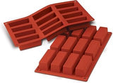 Silikomart Professional SF026 Silicone Baking Mold Cake 2.37 Oz, 3.11" x 1.14" x 1.18" high, 12 Cavities (1 Each)