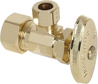BrassCraft OCR19P 1/2-Inch Nom Comp by 3/8-Inch OD Comp Angle Stop, Polished Brass