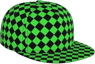 Red Black Diamond Checkerboard Baseball Cap | Flat Brim Hat Hip Hop Cap Adjustable Snapback Hat Unisex Sun Hats For Women Men