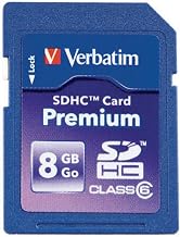 Verbatim Premium 8GB SDHC Card, with Class 10 Speed Performance Rating for All Standards