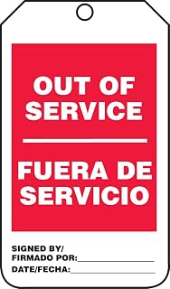 AccuformNMC TSP505PTM RP-Plastic Bilingual Spanish Safety Tag