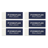 Mars Plastic Eraser (6-Pack) by STAEDTLER – Plastic, Black, Model 52650BK