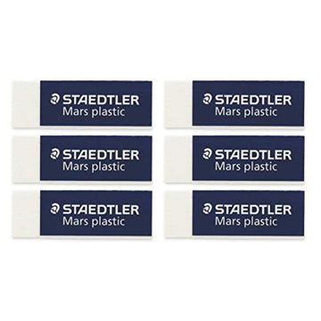Mars Plastic Eraser (6-Pack) by STAEDTLER – Plastic, Black, Model 52650BK
