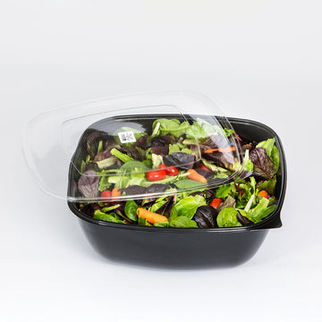 FreshPack Flat Lid for 320 oz Square Bowl - 25 / CS by Sabert – 320 oz, Polyethylene Terephthalate, Clear, Model 54320