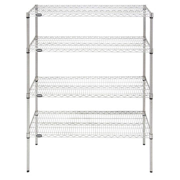 Shelving Unit with 4 Shelves Silver Wire - 48" L x 24" W x 63" H by HUBERT – Alloy Steel, Silver, Model K2448-3TA