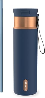 Contigo SnapSeal 24 oz Stainless Steel Vacuum-Insulated Water Bottle with Leakproof AutoClose Lid, Carry Strap & Reusable Straw, BPA-Free & Lead-Free, Dishwasher Safe