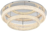 Elegant Lighting Bowen 33.5" Led Flush Mount in Chrome