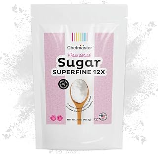 Extra-Fine Powdered Sugar by Chefmaster, 12X Superfine Confectioners Sugar for Silky Icings; Ideal for Macarons, Whipped Cream, Meringue, Fondant & Cake Decorating; Quality Crafted in USA, 2 Lbs
